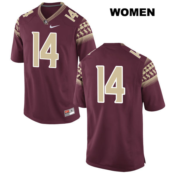 Women's NCAA Nike Florida State Seminoles #14 Jake Rizzo College No Name Red Stitched Authentic Football Jersey JHG6069AR